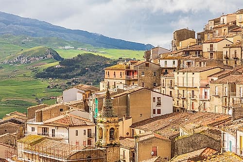 Palermo Province-Gangi View of the town of Gangi in the mountains of Sicily Art Print by Aimee Wilson